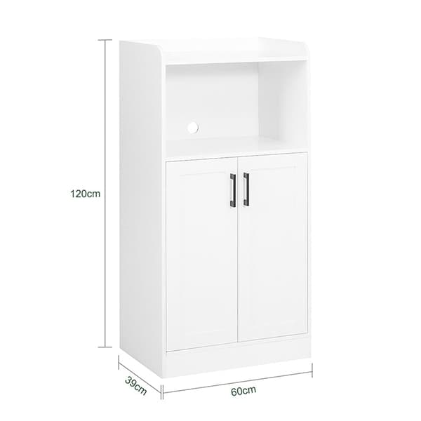 Rootz förvaringsskåp - skafferiskåp - köksfack - MDF-material - 60 cm x 120 cm x 39 cm - 26,8 kg - 2 hyllor - Justerbar hylla