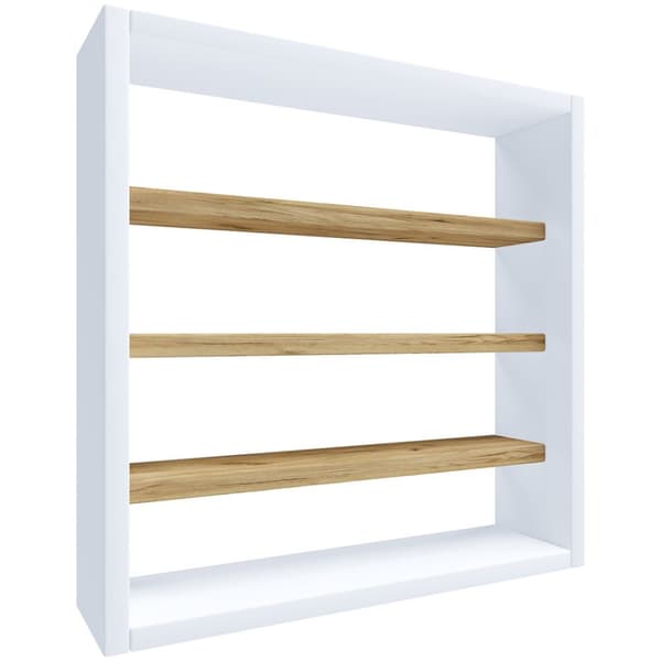Esaldi kjøkken hyller 40 cm 4 hyller hvit, eik dekor.