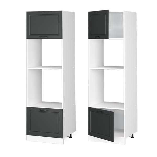 Mikro-ondes skåp R-Line, 60cm, Antracit kampanj, Vit, Vicco