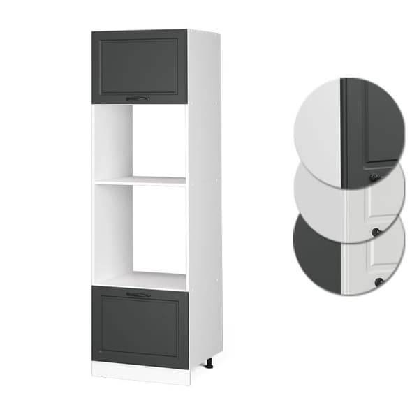 Mikro-ondes skåp R-Line, 60cm, Antracit kampanj, Vit, Vicco