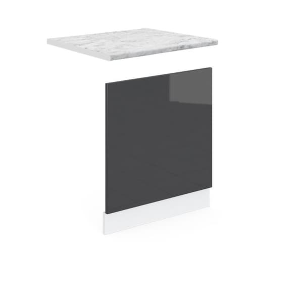 Façade R-Line, 60cm, PT Marmor, Anthracite Hög glans, Vit, Vicco