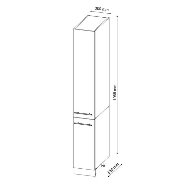 Fame-Line kök högenhet, 30 cm, Högblank vit, Vicco