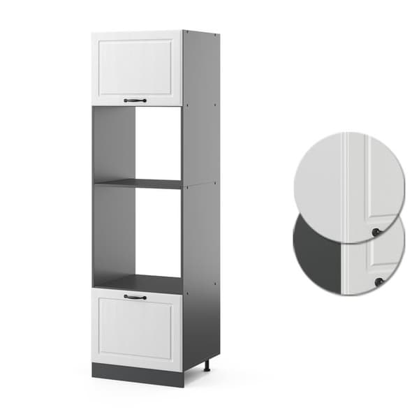 Mikrovågsugnsskåp R-Line, 60 cm, Vit lantstil, Antracit, Vicco