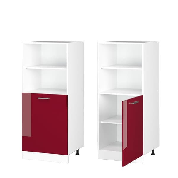 Möbel för ugn R-Line, 60 cm, Bourgogne hög glans, Vit, Vicco