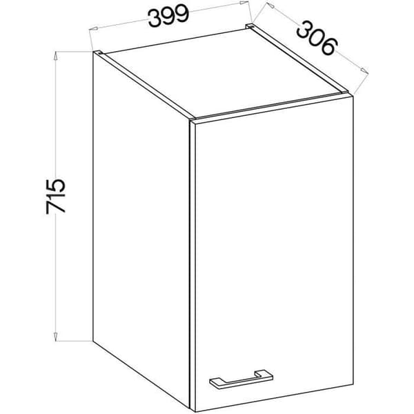 Högskåp - MODENA - 40 cm - Hantverksek och mattsvart - CUISINIER