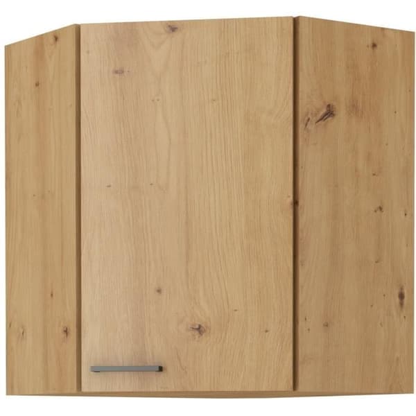 Hörnhög enhet - MODENA - 89 x 89 cm - Artisan ek och matt svart - CUISINIER