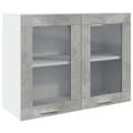 Miniatyrbilde 3 av 11: vidaXL Hengende skap "Lyon" glass betonggrå 80x31x60 cm