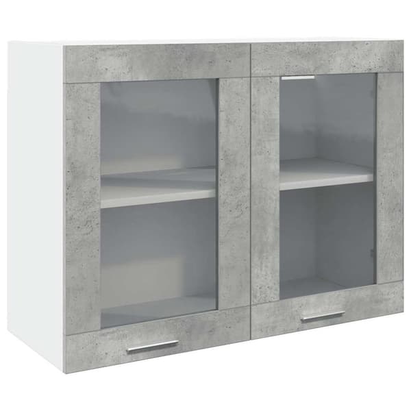 vidaXL Hengende skap "Lyon" glass betonggrå 80x31x60 cm