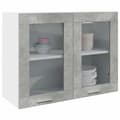 Miniatyrbilde 2 av 11: vidaXL Hengende skap "Lyon" glass betonggrå 80x31x60 cm