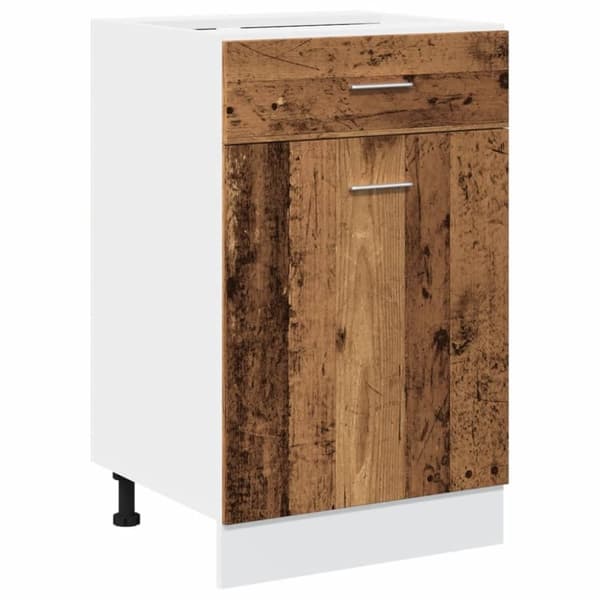 vidaXL Bunnskap med skuff "Lyon" gammelt tre 50x46x81,5 cm