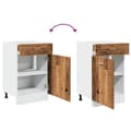 Miniatyrbilde 8 av 11: vidaXL Bunnskap med skuff "Lyon" gammelt tre 50x46x81,5 cm