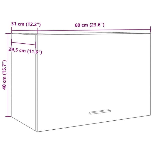 vidaXL vægskab 60x31x40 cm konstrueret træ kunsteg