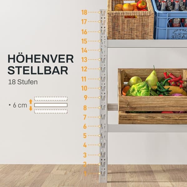 Rootz Beverage Crate Organizer - Juomalaatikon teline - Juomien säilytysteline - Säästää tilaa - Tukeva teräs - 110cm x 30cm x 110cm