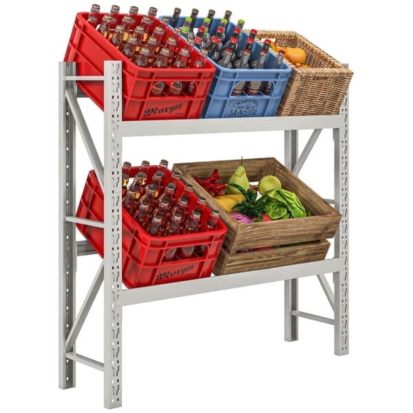 Rootz Beverage Crate Organizer - Juomalaatikon teline - Juomien säilytysteline - Säästää tilaa - Tukeva teräs - 110cm x 30cm x 110cm