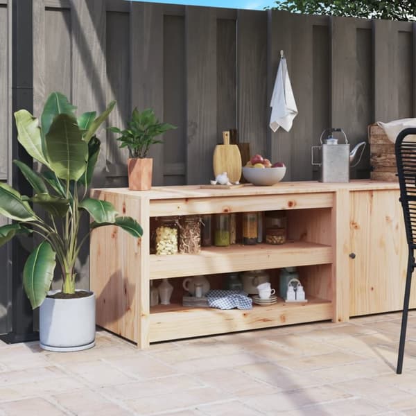 Köksskåp för utomhusbruk 106x55x64 cm massiv furu