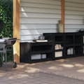Miniatyrbild 1 av 2: Köksskåp för utomhusbruk 2 st svart massiv furu