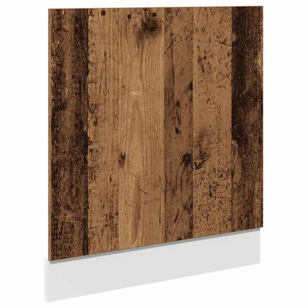 Front för diskmaskin åldrat trä 60x1,5x67 cm konstruerat trä