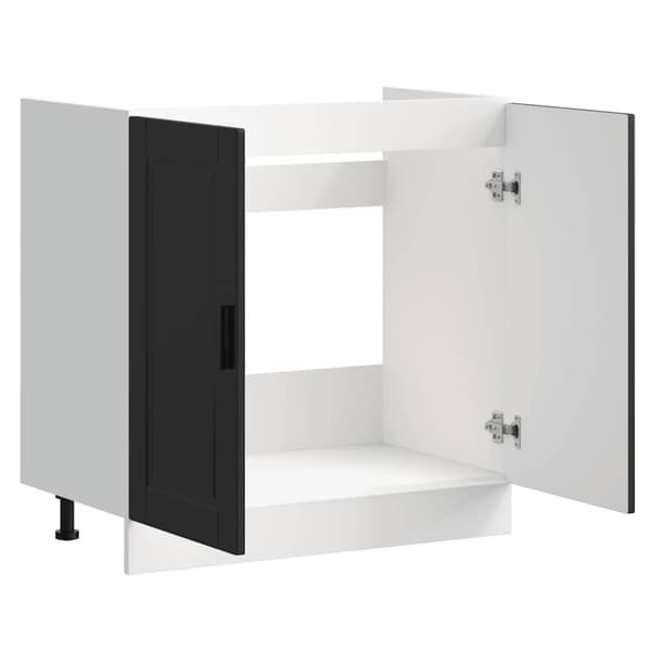 vidaXL Diskbänk underskåp Porto svart 80x46x81,5 cm konstruerat trä