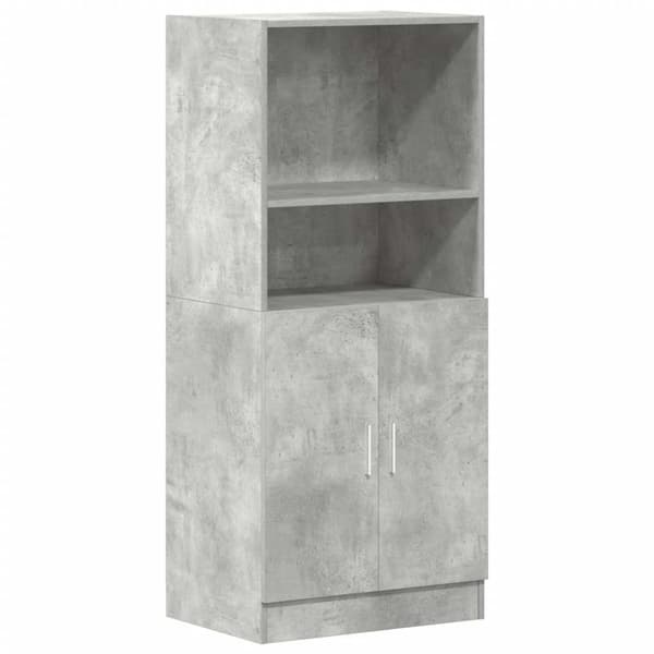 vidaXL Keittiökaappi betoninharmaa 57x41,5x131,5 cm tekninen puu