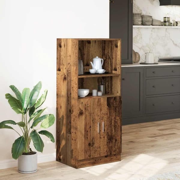 vidaXL køkkenskab 57x41,5x131,5 cm konstrueret træ antikt træ