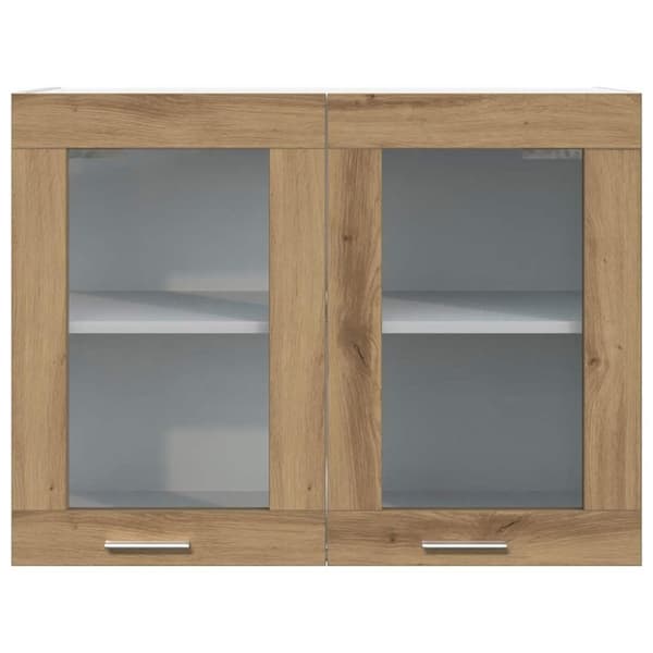 vidaXL væghængt glasskab 80x31x60 cm konstrueret træ kunsteg