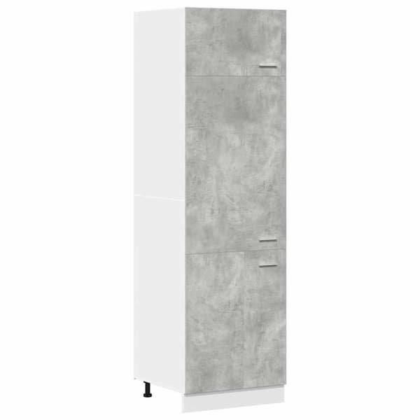 vidaXL Kaappi jääkaapille "Lyon" betoninharmaa 60x57x207 cm lastulevy