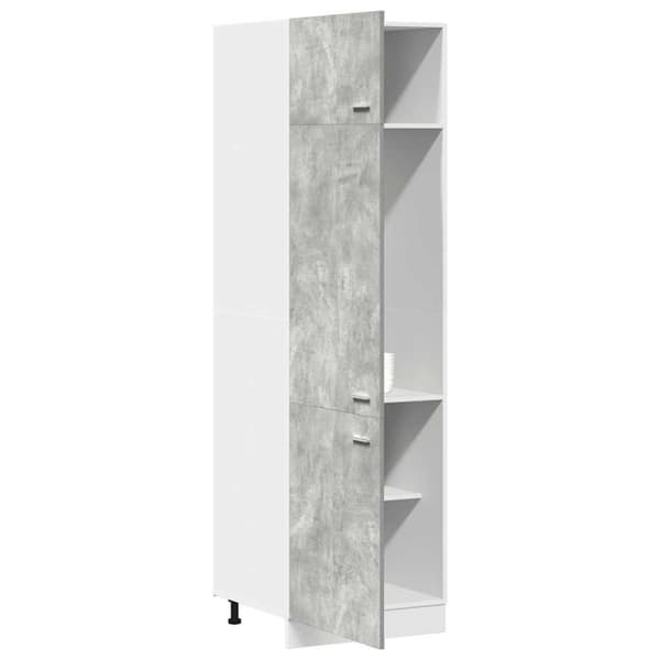 vidaXL Kaappi jääkaapille "Lyon" betoninharmaa 60x57x207 cm lastulevy