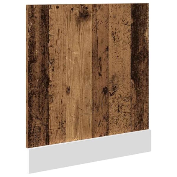 vidaXL låge til opvaskemaskine 60x1,5x67 cm konstrueret træ antikt træ