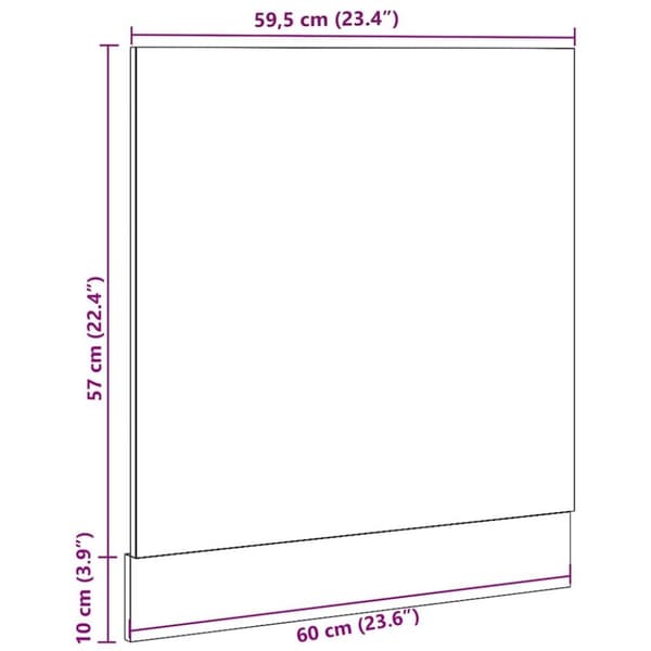 vidaXL låge til opvaskemaskine 60x1,5x67 cm konstrueret træ antikt træ