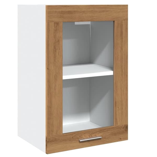 vidaXL væghængt glasskab 40x31x60 cm konstrueret træ kunsteg