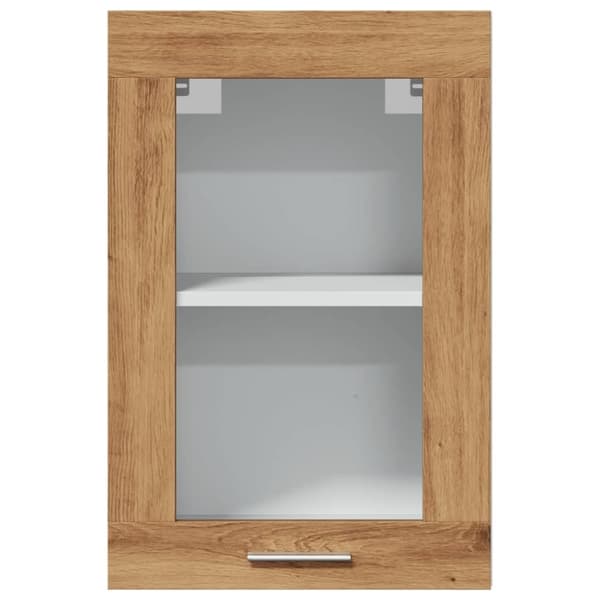 vidaXL væghængt glasskab 40x31x60 cm konstrueret træ kunsteg