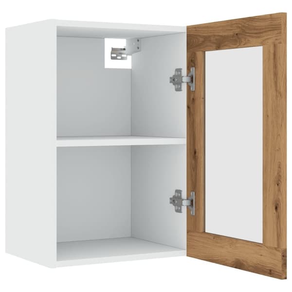 vidaXL væghængt glasskab 40x31x60 cm konstrueret træ kunsteg