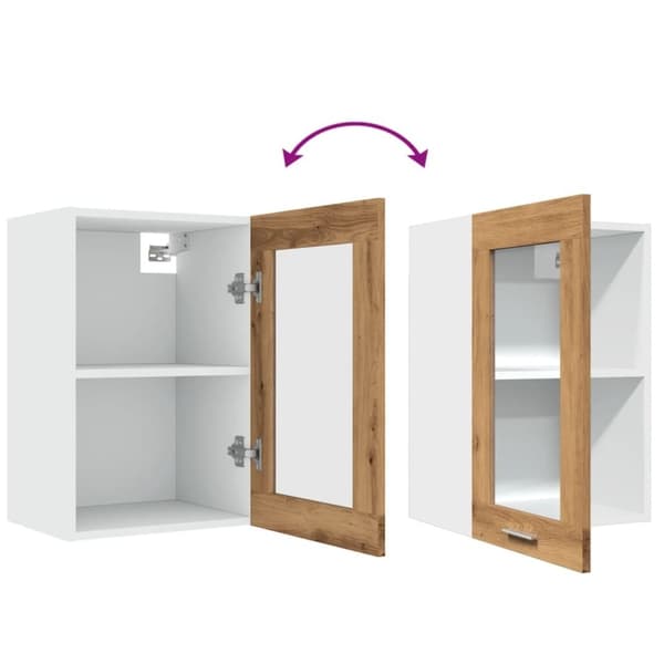 vidaXL væghængt glasskab 40x31x60 cm konstrueret træ kunsteg