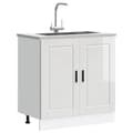 Miniatyrbilde 2 av 11: vidaXL Vask underskap Porto høyglans hvit 80x46x81,5 cm konstruert tre