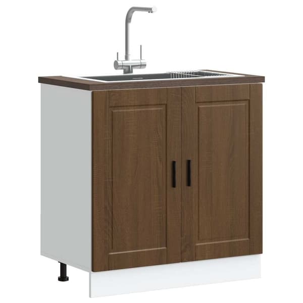 vidaXL Vask underskap Porto brun eik 80x46x81,5 cm konstruert tre