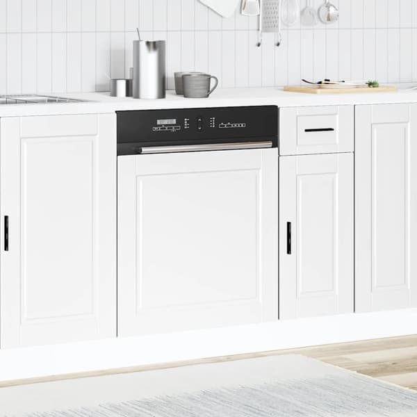 vidaXL Diskmaskinspanel Porto vit 60x1,5x67 cm konstruerat trä