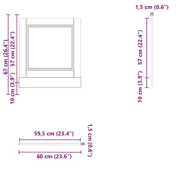 vidaXL Diskmaskinspanel Porto vit 60x1,5x67 cm konstruerat trä