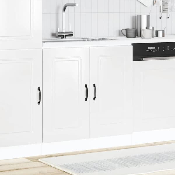 Diskbänk underskåp högglans vit 80x46x81,5 cm konstruerat trä