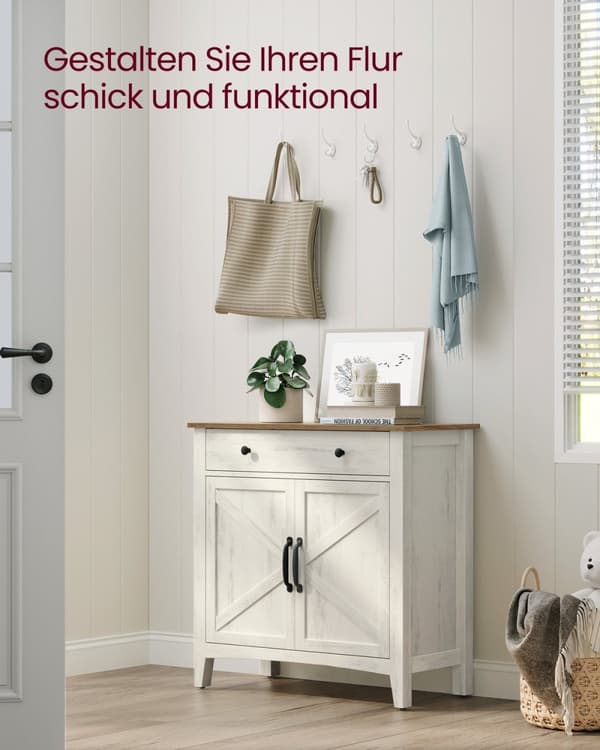 Rootz Køkkenskab - Skab - Opbevaringsenhed - Vintage hvid-honningbrun - MDF - Spånplade - Stål - 40cm x 80cm x 80cm