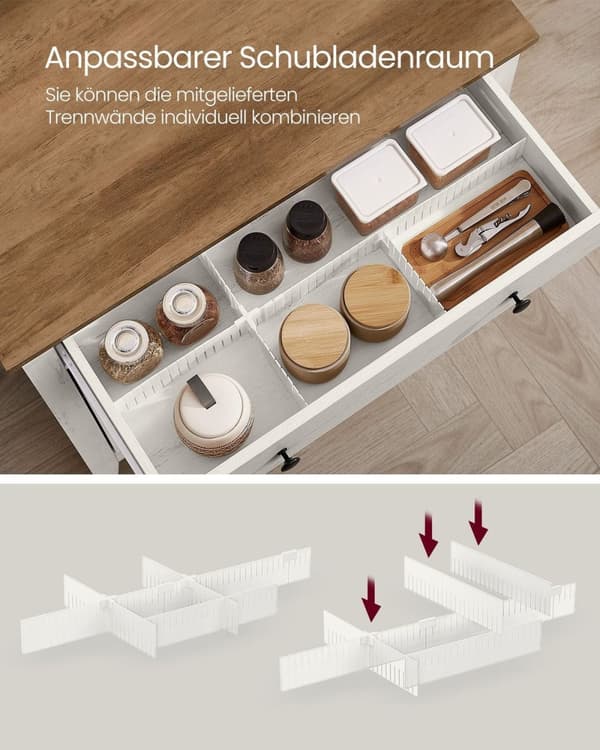 Rootz Køkkenskab - Skab - Opbevaringsenhed - Vintage hvid-honningbrun - MDF - Spånplade - Stål - 40cm x 80cm x 80cm