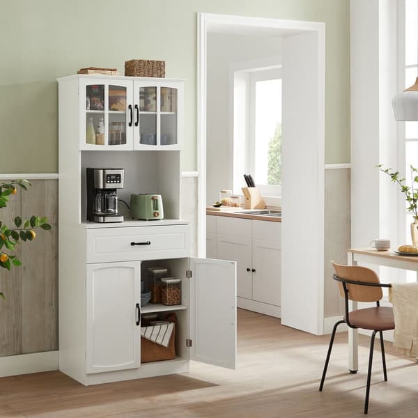 Rootz Modern keittiökaappi - Valkoinen kaappi - Säädettävät hyllyt - MDF lastulevy - 41,5 cm x 73 cm x 179,8 cm - Suuri säilytystila - 42,5 kg