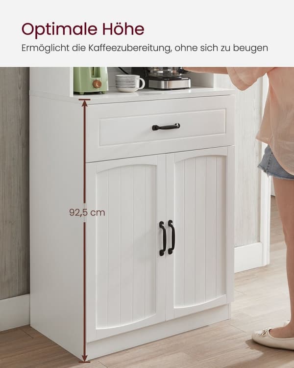 Rootz Modern keittiökaappi - Valkoinen kaappi - Säädettävät hyllyt - MDF lastulevy - 41,5 cm x 73 cm x 179,8 cm - Suuri säilytystila - 42,5 kg