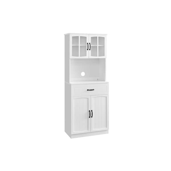 Rootz Modern keittiökaappi - Valkoinen kaappi - Säädettävät hyllyt - MDF lastulevy - 41,5 cm x 73 cm x 179,8 cm - Suuri säilytystila - 42,5 kg