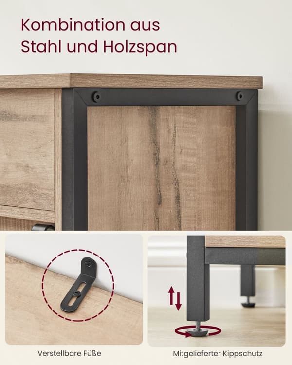 Rootz Köksskåp med skjutdörr - Country House Style - Förvaringsskåp - Spånskiva och stål - 30cm x 70cm x 80cm