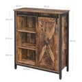 Pikkukuva 7 / 7: Rootzin liukuovinen keittiökaappi - ruokakomerokaappi - Vintage-säilytysyksikkö - lastulevy ja teräs - 70cm x 30cm x 80cm