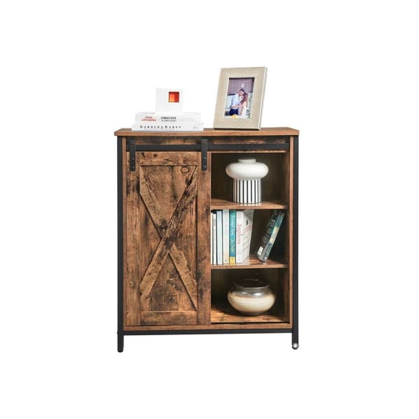 Rootzin liukuovinen keittiökaappi - ruokakomerokaappi - Vintage-säilytysyksikkö - lastulevy ja teräs - 70cm x 30cm x 80cm