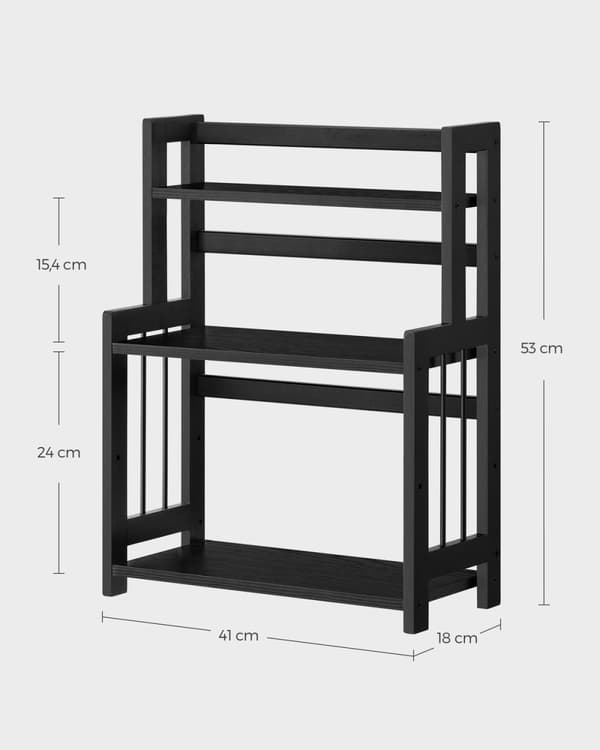 Rootz kryddställ - 3-vånings bänkskiva - Bambuställ - MDF-ram - 18cm x 41cm x 53cm