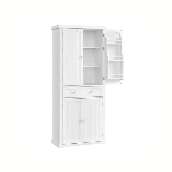 Rootz White Köksskåp - Skafferiskåp - Hyllor & lådor - MDF - 40cm x 76cm x 182,1cm - Maximal belastning 27kg - Montering krävs