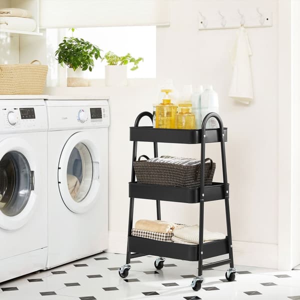 Trolley - Servering af lastbil med 3 niveauer - Metal Kitchen Trolley - Sort