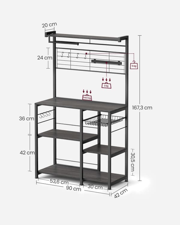 KitchenPlank-Magnetic Strip og 12 Hooks-Ebony-Black
